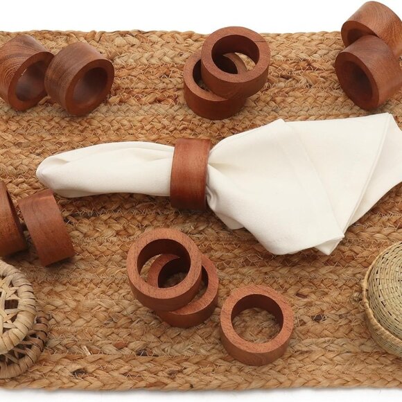 Napkin Rings for Dining Table, Classic Farmhouse Style, Holiday and Party Decor, - Picture 9 of 9